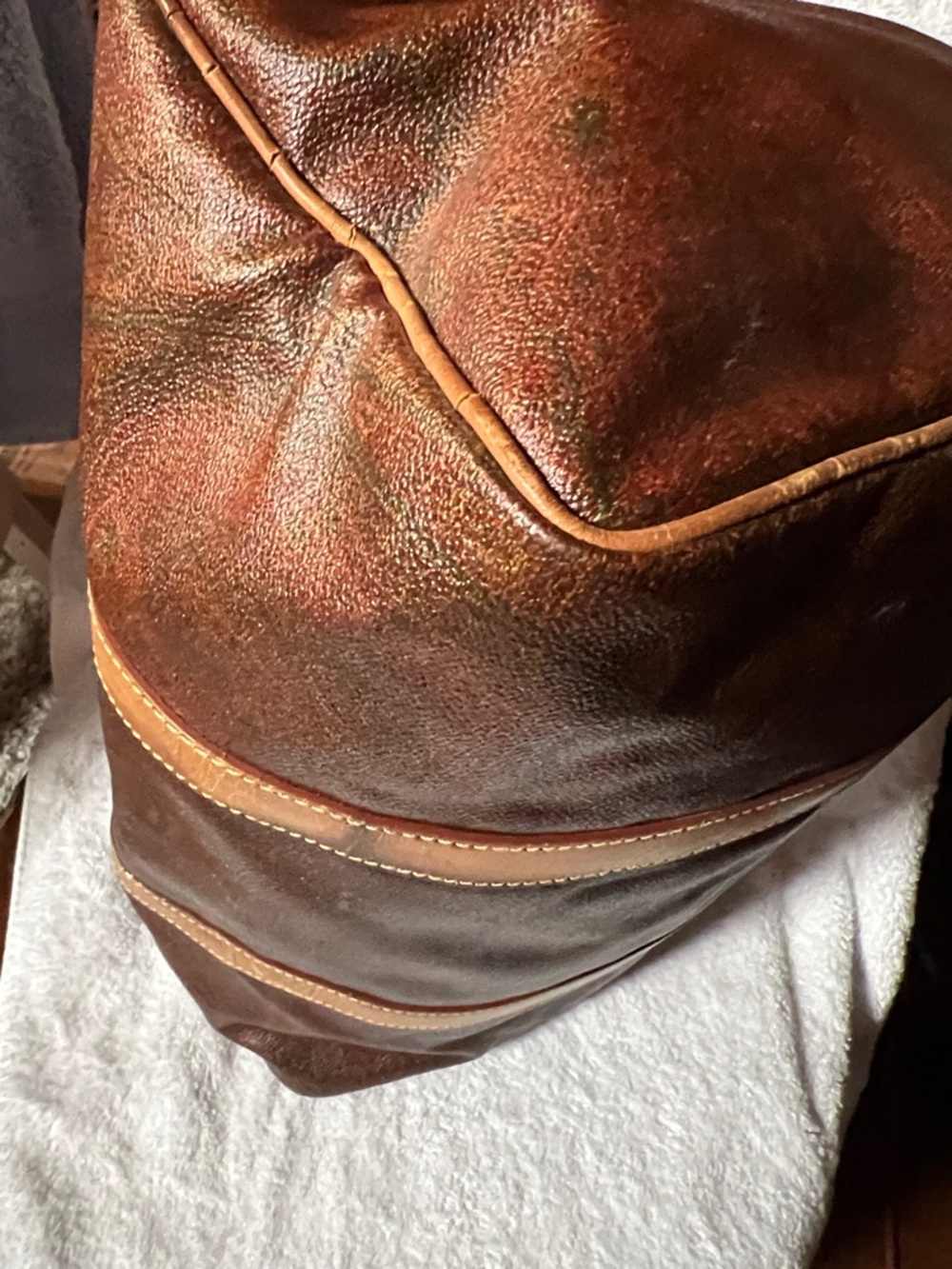 Etro Leather Duffel Travel Bag - Brown - Picture 3 of 11